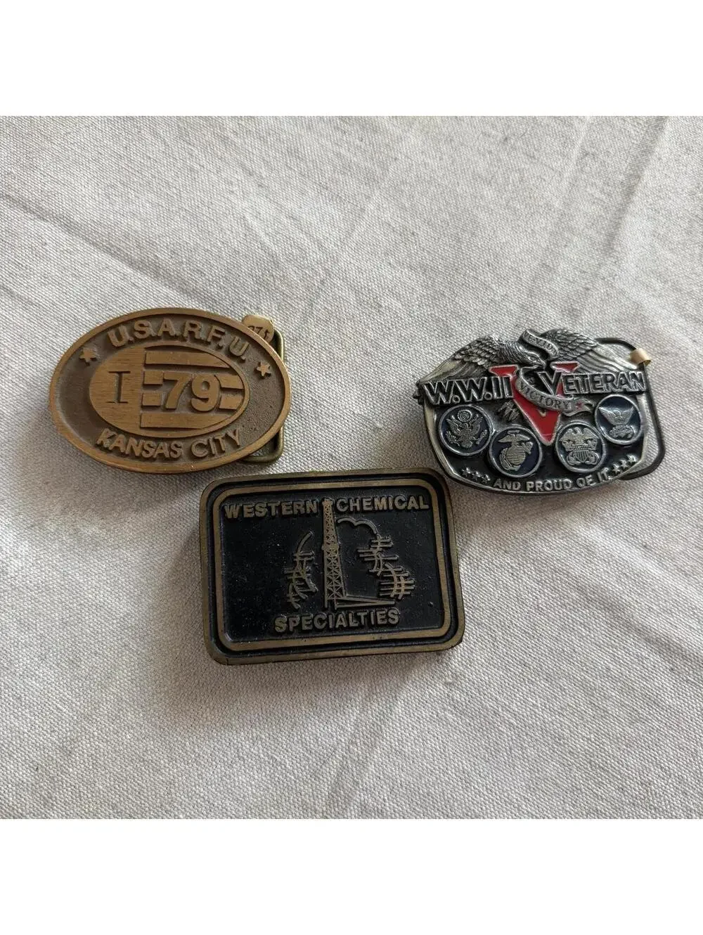 (3) Bundle Lot vintage belt buckles